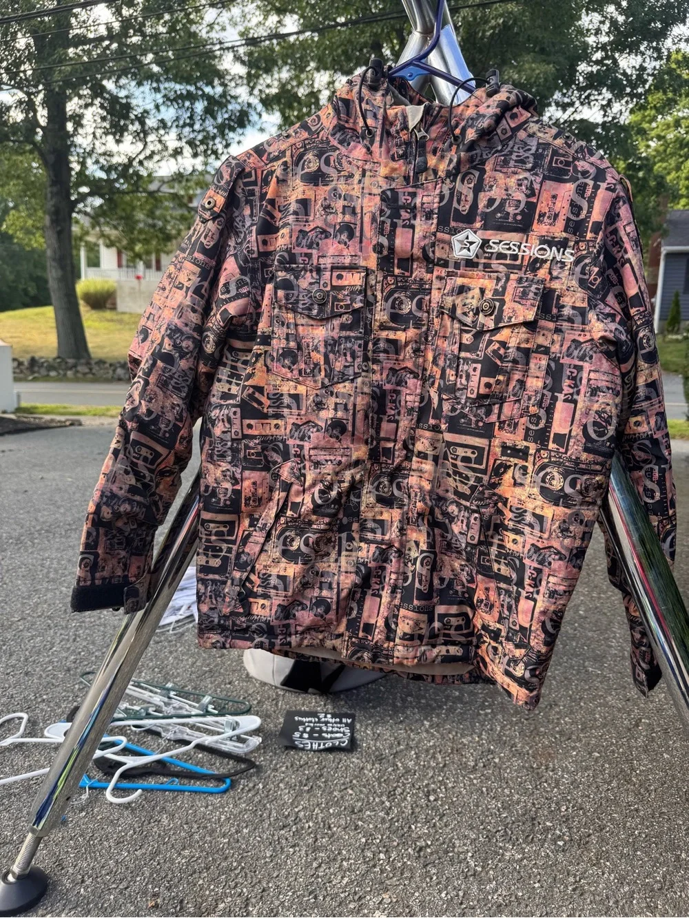 Sessions Boy’s 90s Vintage Inspired  Hooded winter Jacket - Black & Rust